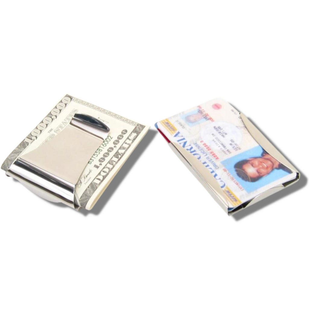 Storus® Smart Money Clip® Kartenhalter Brieftasche, Schlanke doppelseitige  patentierte Kreditkarte Bargeld-Organizer, Poliertes Edelstahl-Finish -   Österreich